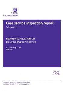 Dundee Survival Group Inspection Report 2016